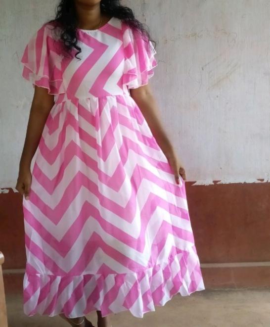 big demanded Zig Zaag Long Dress