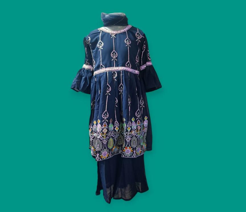 Girls Premium Ethnic Nyra Cutt Dress With Plaza
