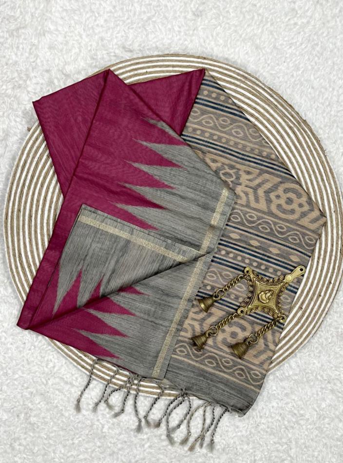 Soft Tissue Silk Temple Border Saree