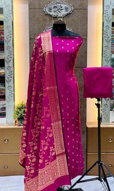 Banarasi Katan Silk Suit Dress Material.