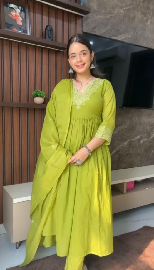 anarkali gaun dress 3pis dupatta set