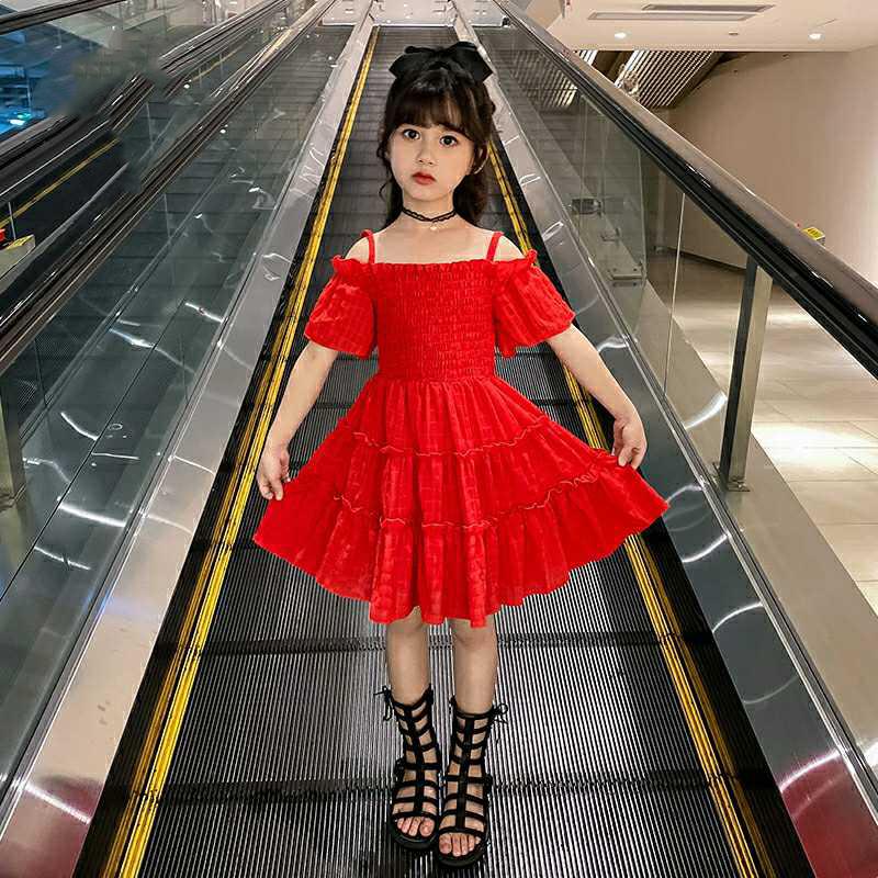 Beautiful party dress for girl In Red Colour