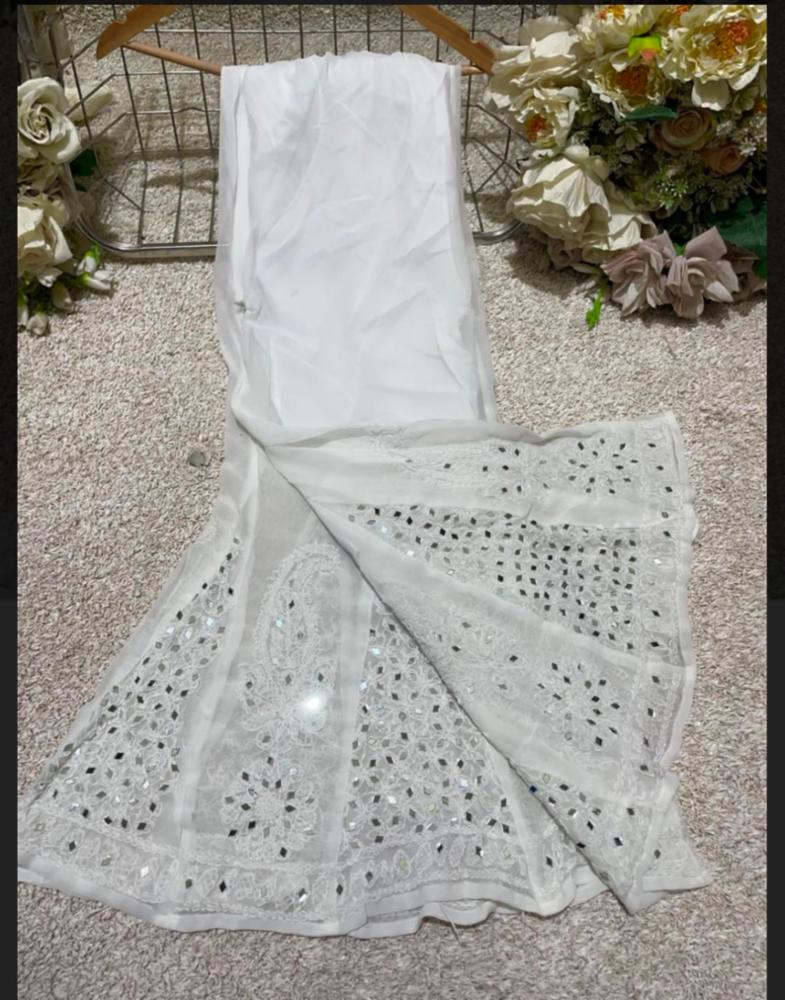 Latest trending collection of stitched bottom wear Sharara chikankari work with mirror 