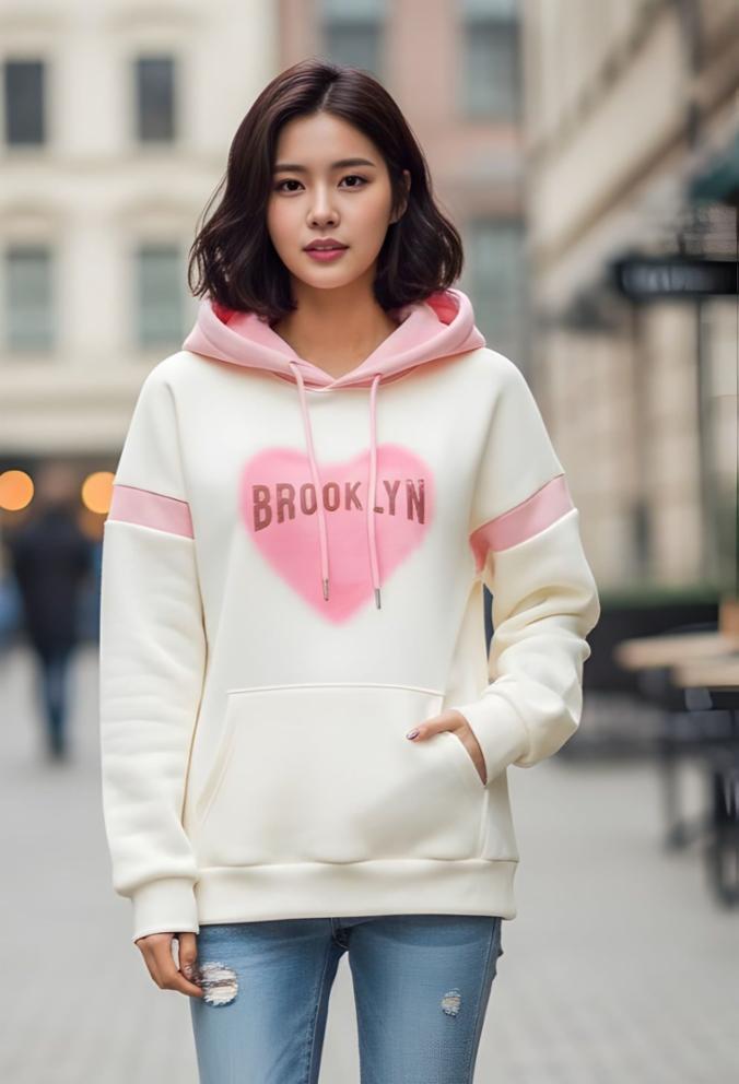*_Brooklyn Heart Print Hudee Jacket_*