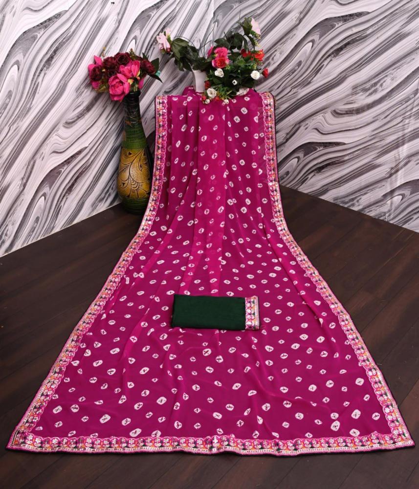 Georgette FabLuxury Premium Printed Bloom Exclusive Saree\u2728
