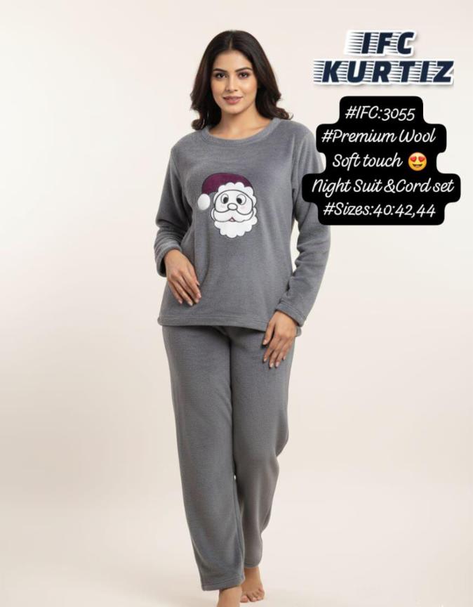 IFC Winter Cord Set Night Suit for Women - Soft Touch Fabric!