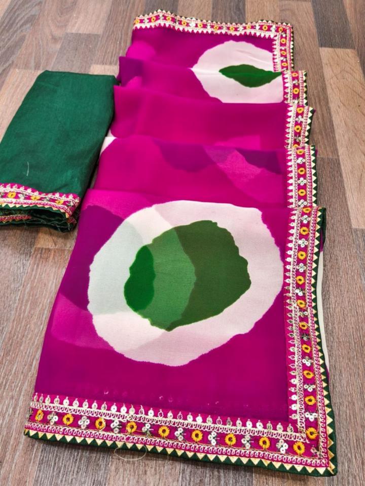 Graceful Soft Printed Saree with Premium Silk Blouse!
