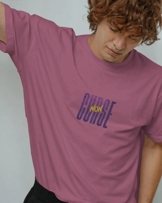OTAKU TOJI âChosen Noneâ Oversized Tee Dusty Pink Cotton Anime Print