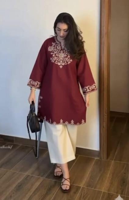 Black Pure Cotton Chikankari Embroidered Co-ord Set with Embroidered Kurta and Palazzo