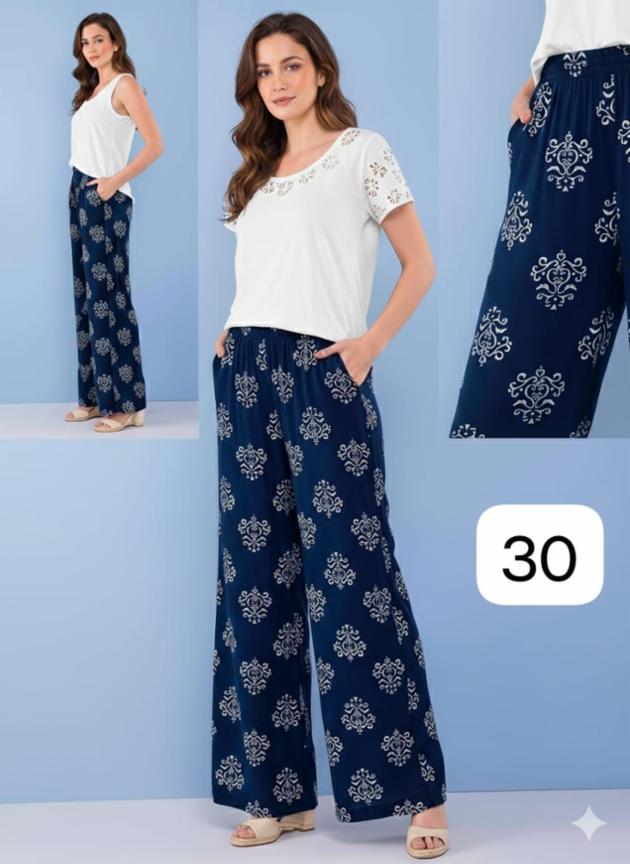 Geometric Print Semi Linen Harem Pants with Pockets