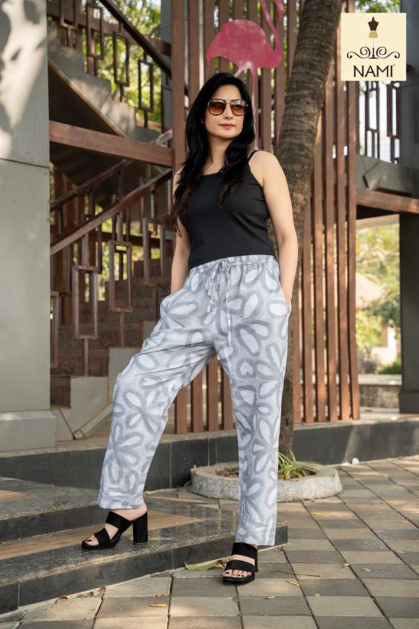 Geometric Print Semi Linen Harem Pants With Pockets