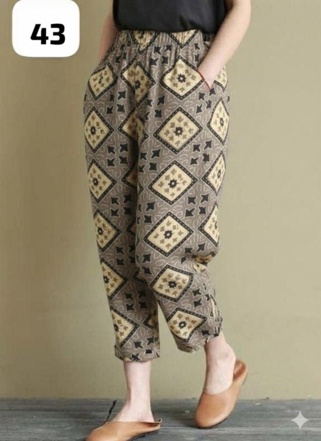 Cotton Blend Loose Fit Cutter Pants 