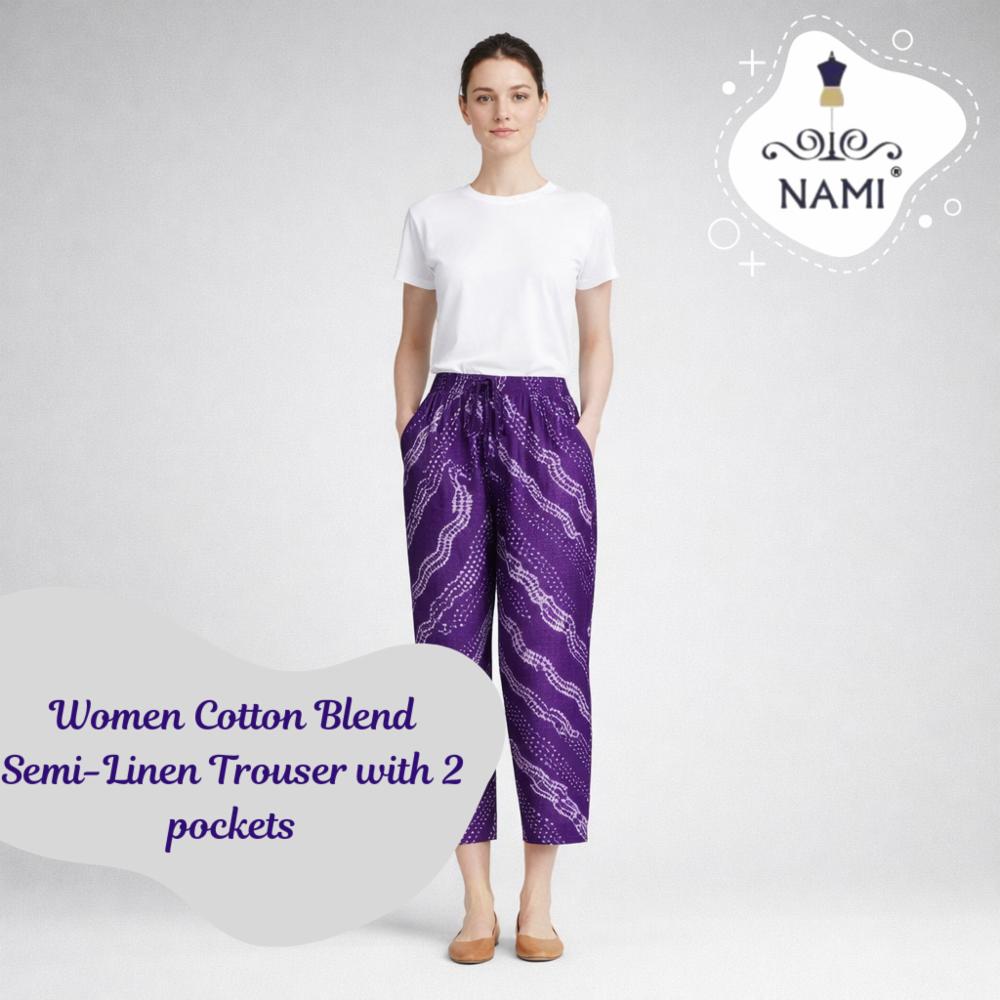 Loose Fit Cotton Blend Cutter Pants with Multiple Pockets
