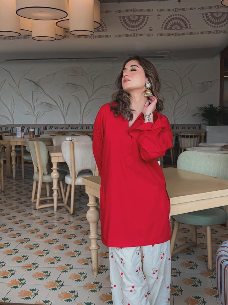 Embroidered Pure Cotton Kurti Palazzo Set