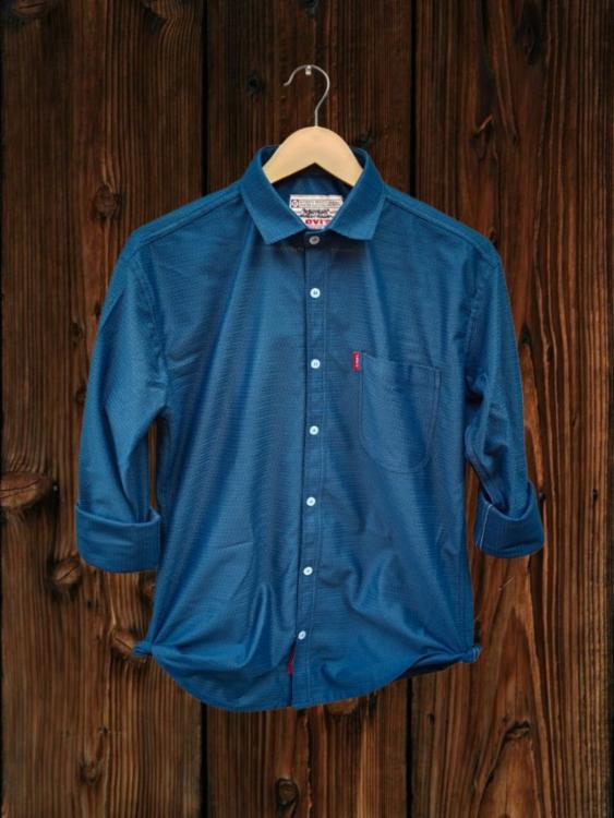 Men's Formal Shirt in Cotton Blend Knitted Fabric