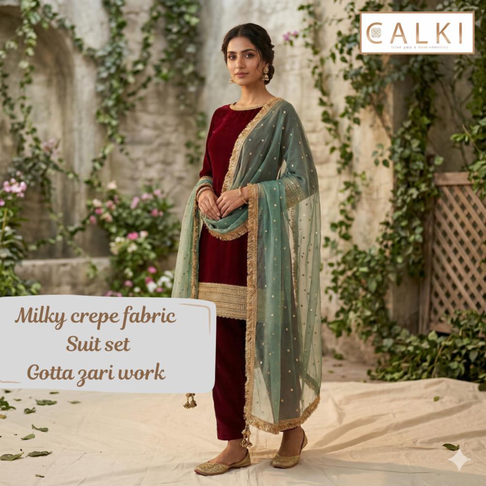 Kurta Set With Net Dupatta!