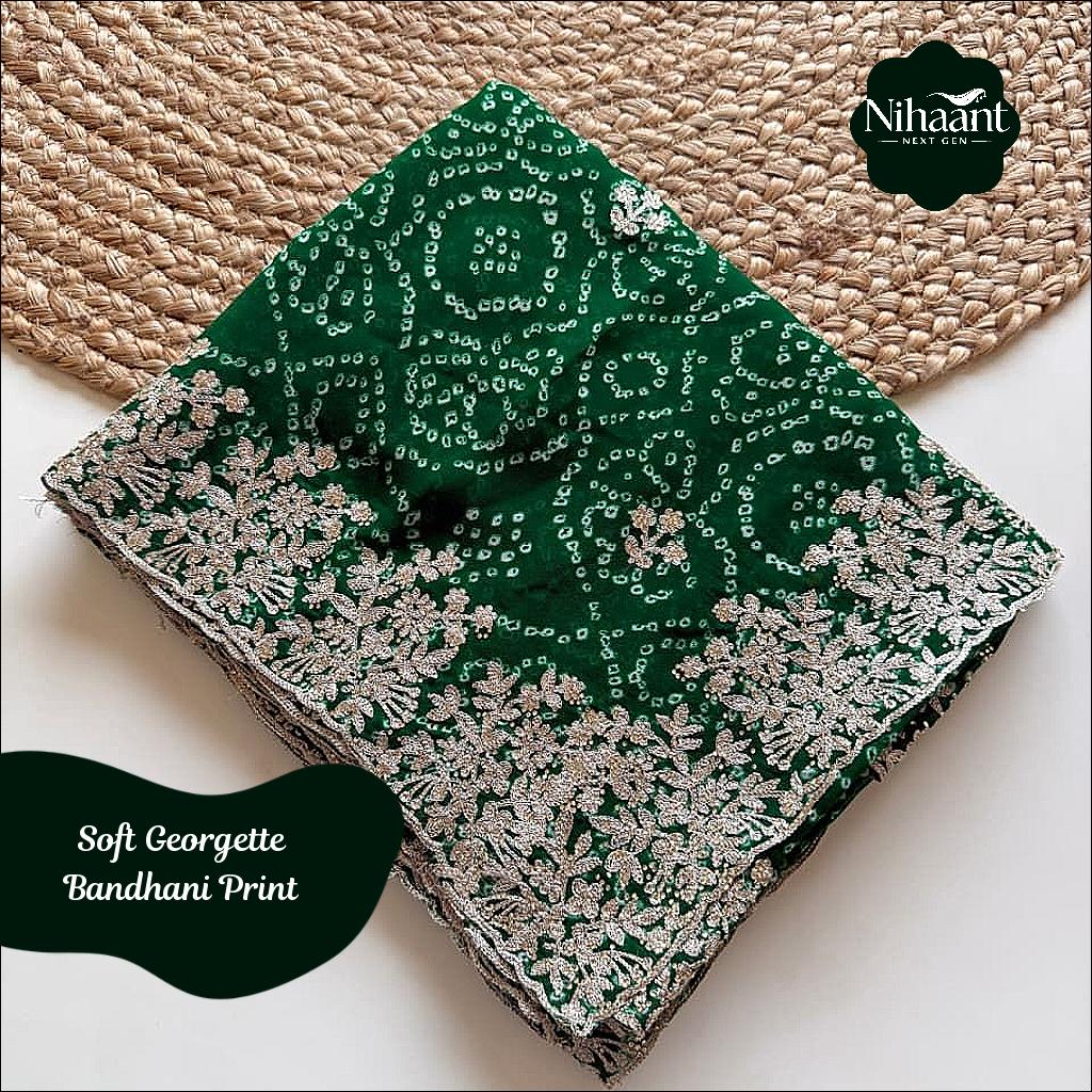 Royal Rajasthani Pure Soft Georgette Saree with Badhni Print!