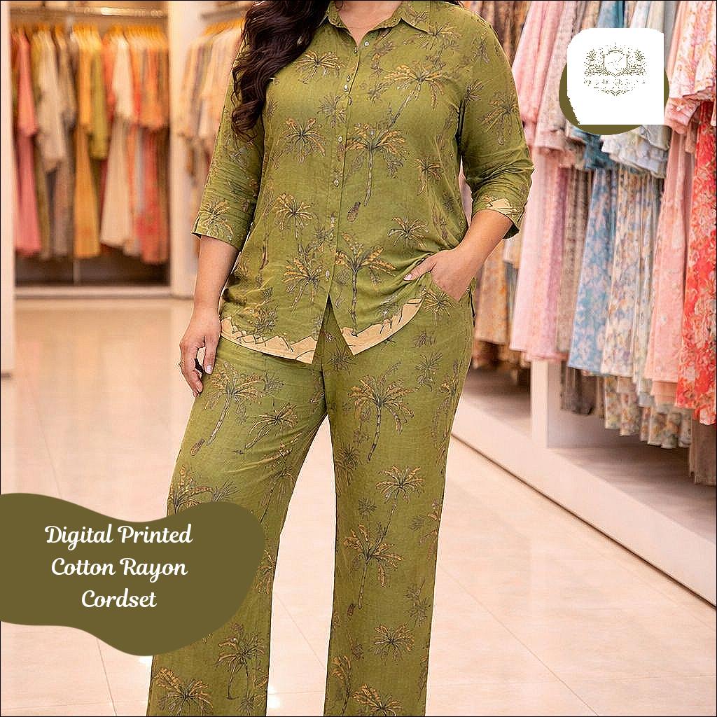Digital Printed Cotton Rayon Cordset
