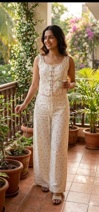 Premium Cotton Printed Lace Co-ord Set