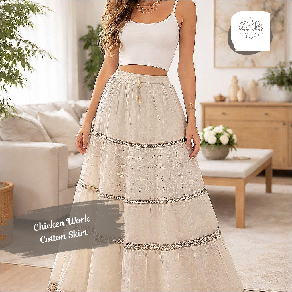 Chicken Work Cotton Skirt