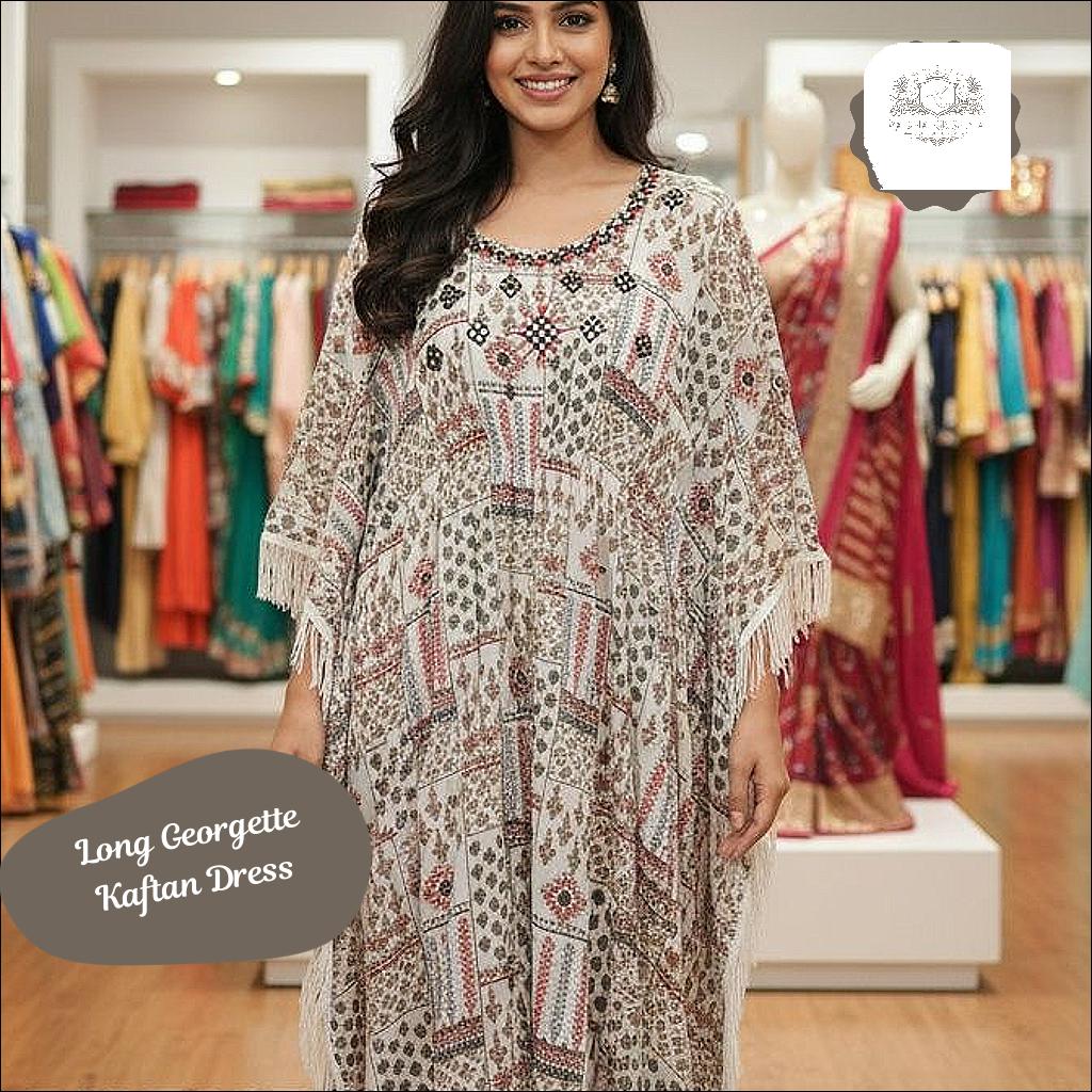 Long Georgette Kaftan Dress