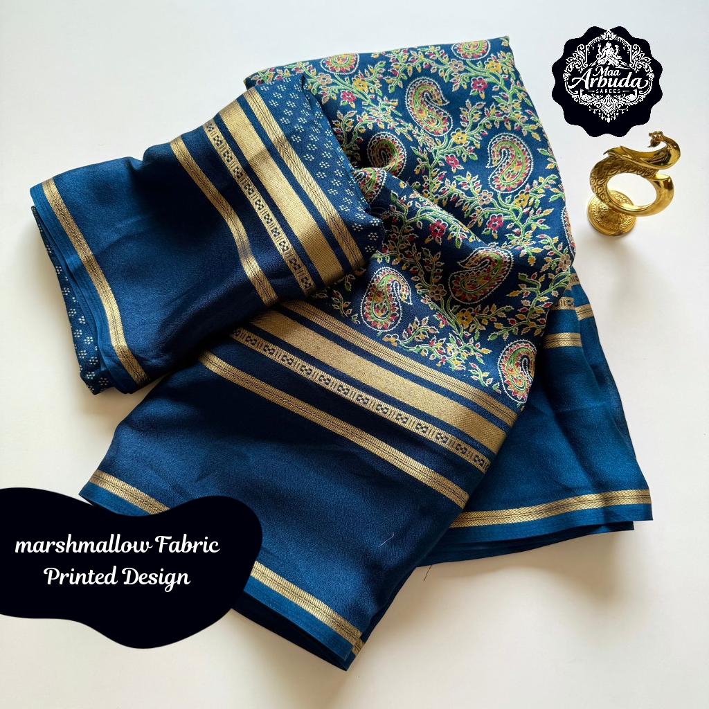Massmellow Saree with 9-Inch Weaving Borders and Running Blouse!