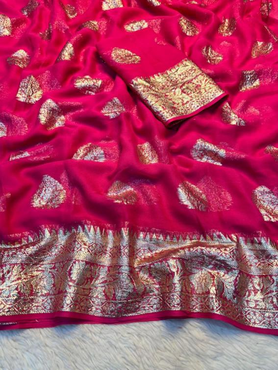 Viscose Georgette Saree with Running Blouse â Free Size