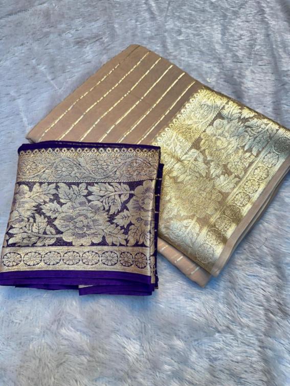 Viscose Georgette Saree with Running Blouse, Free Size