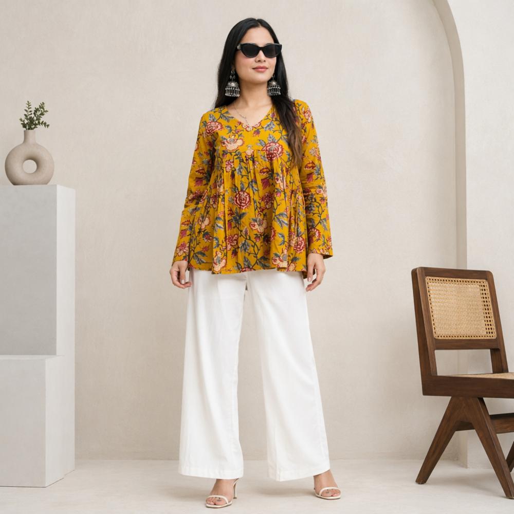 Pure Cotton Short Kurti, Frock Style!