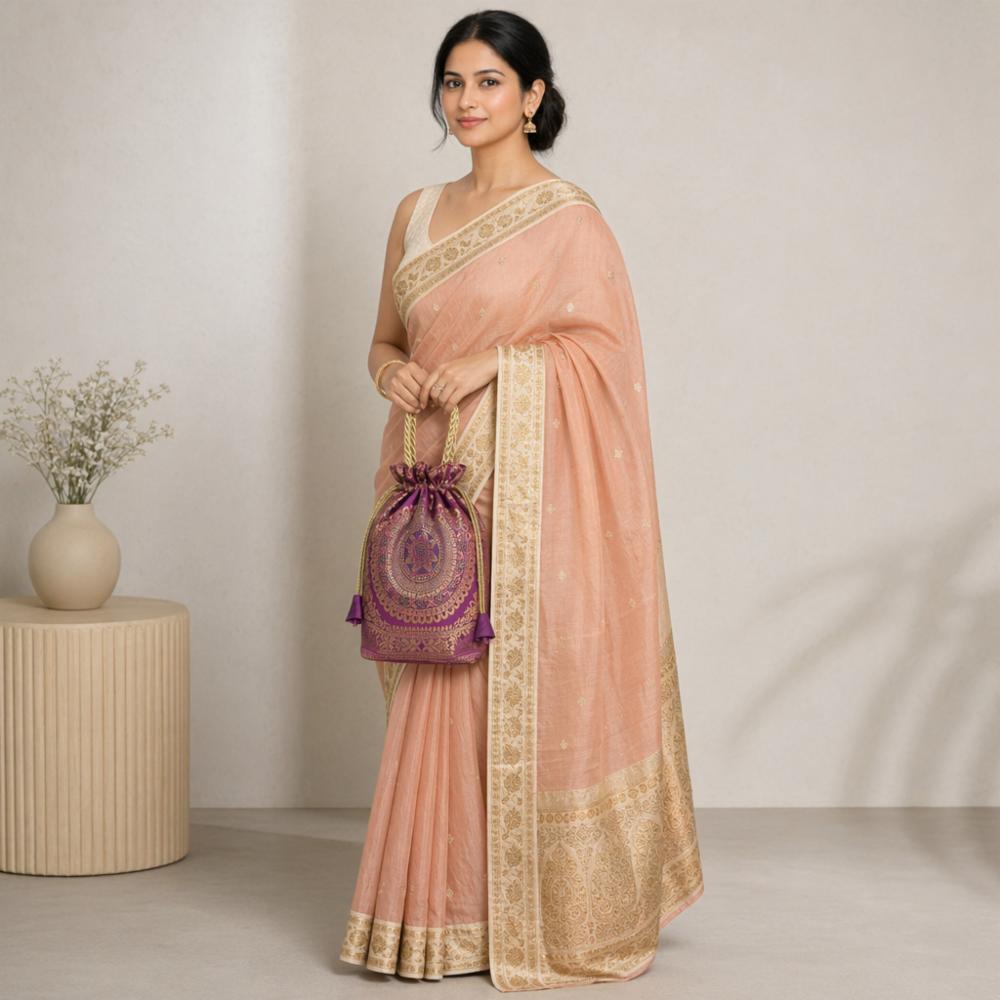 Brocade Fabric Bags in Multiple Styles (Handbags, Potli, Mobile Bags) - One Size