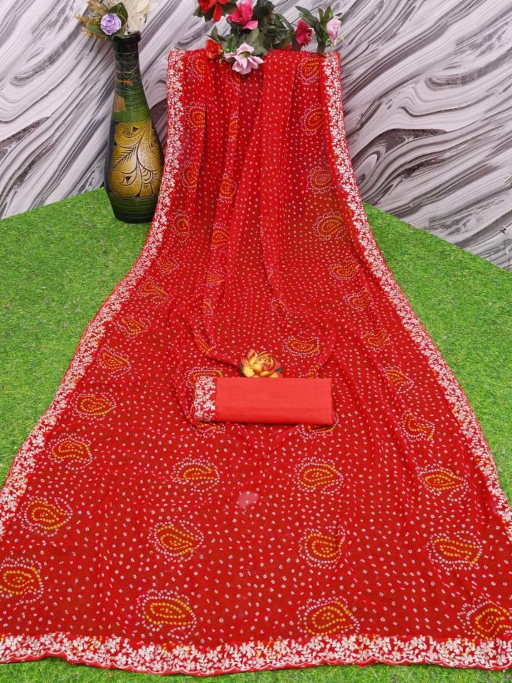 Mango Print Georgette Saree with Semi Cpallu Embroidery and Banglori Blend Blouse!