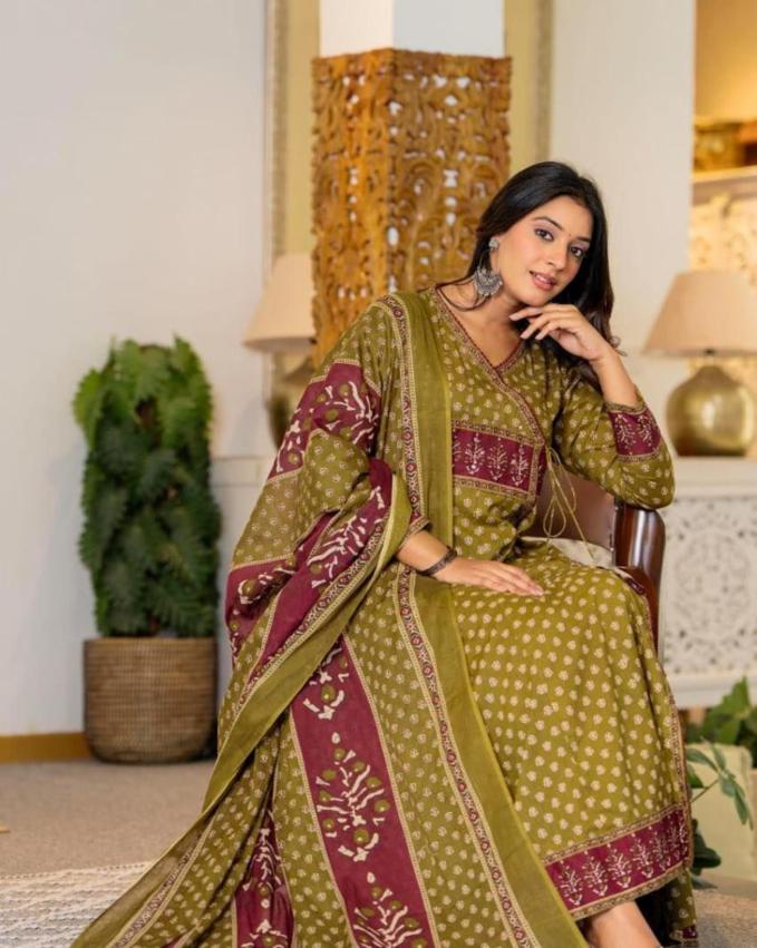 Angrakha Frock Three piece Suit 