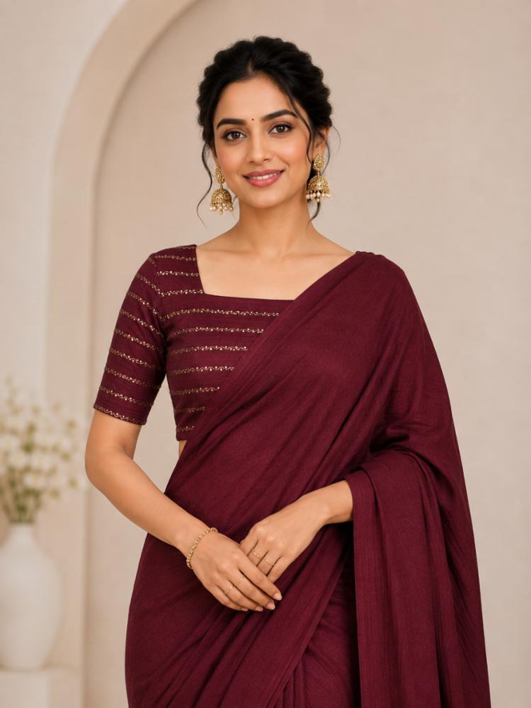 Rangoli Crush Saree with Embroidery Work Blouse, 5.5 Mtr Length