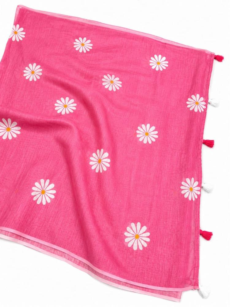 Linen Cotton Saree with Printed Design