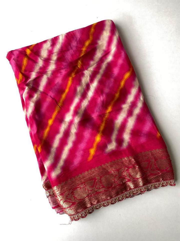 Heritage Grace Pure Viscose Saree with Beautiful Bandhani Prints