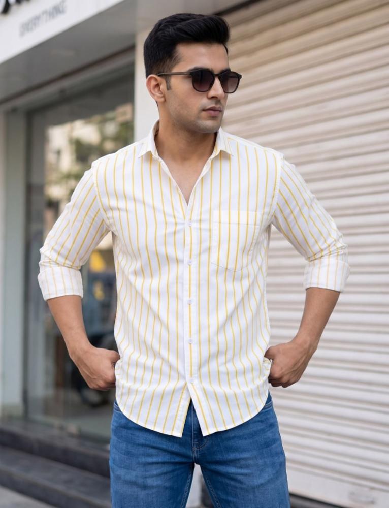Men's Cotton Striped Lining Shirt