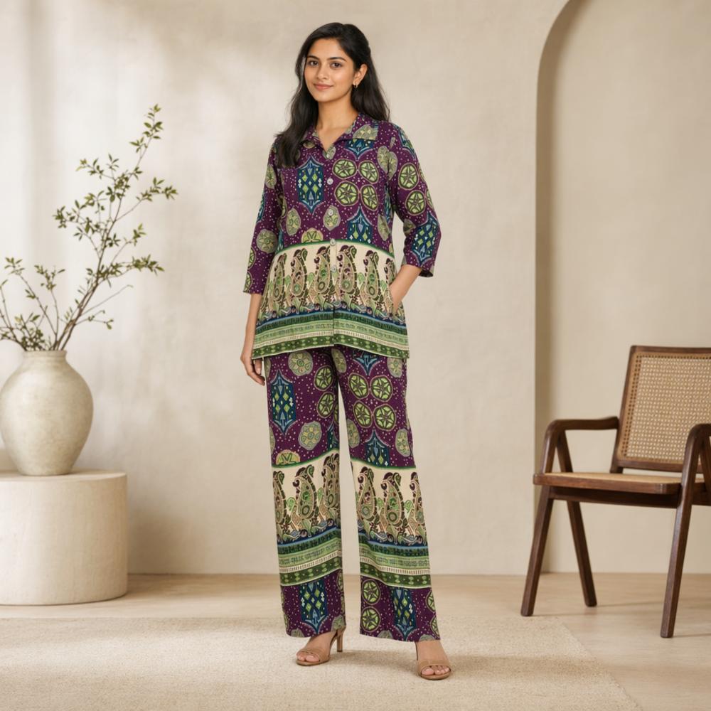 Jaipuri Print Co-ord Set For Women