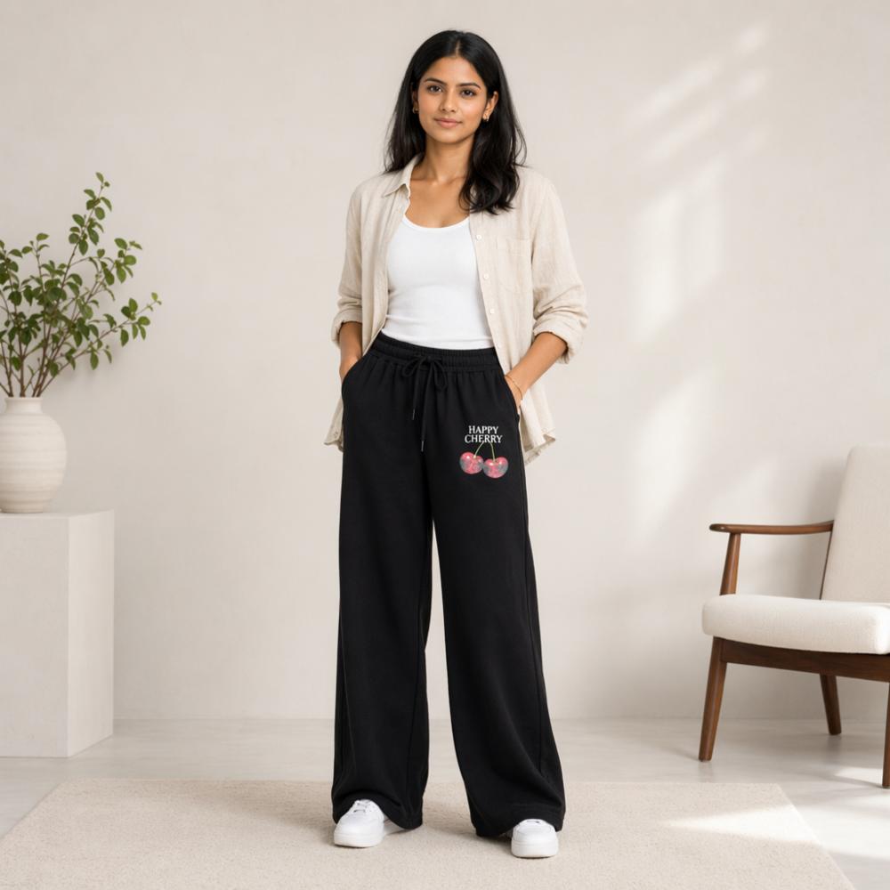 Cherry and Bow Printed Cotton Terry Pajama