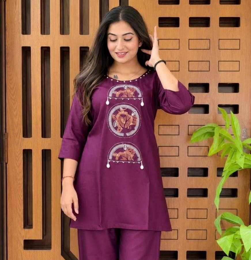 Pure Cotton Embroidered Co-ord Kurta Set 
