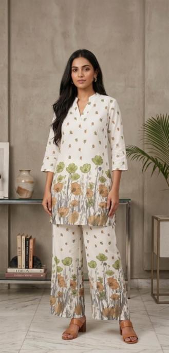 Jalwa Printed Cotton Kurti with Pant 
