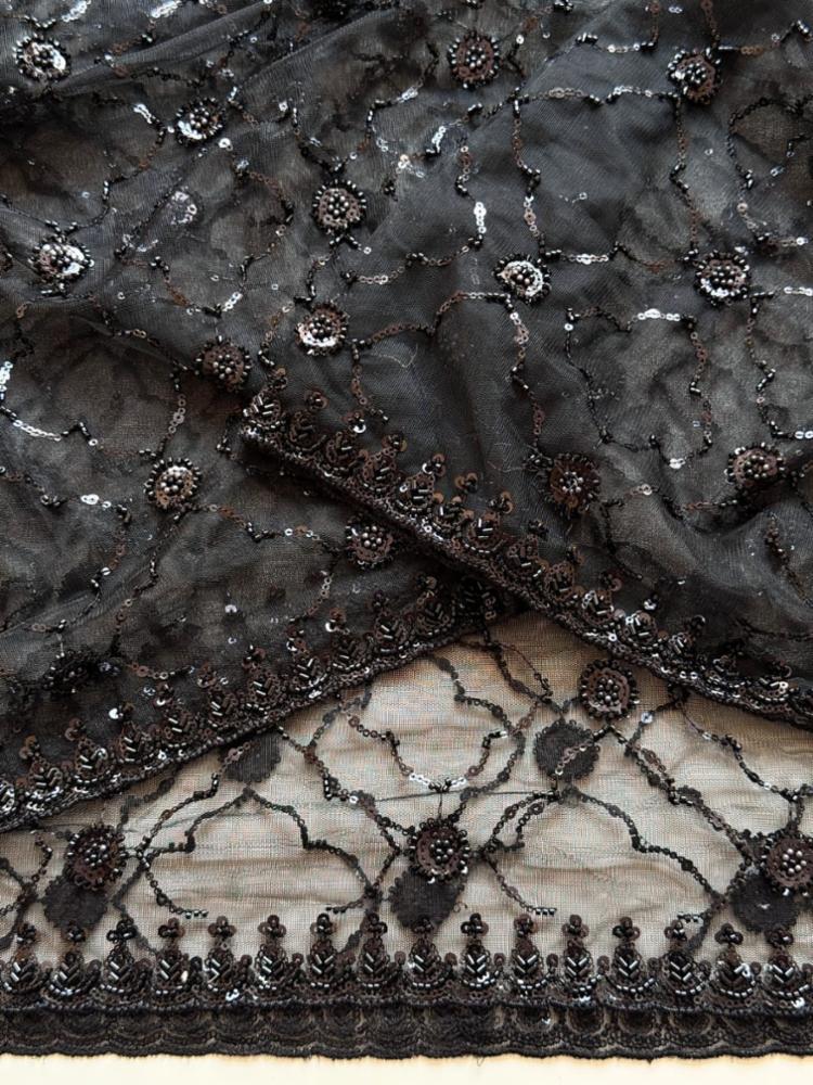 Heavy Soft Net Saree with Beads and Sequins Work, Soft Net Blouse!