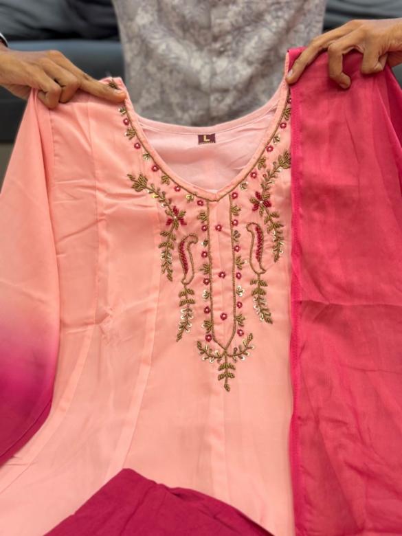 Orange Chiffon Festival Anarkali Suit Set for Women!