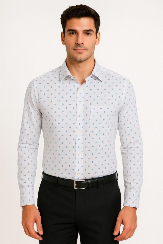 Frankwil Cotton Formal Shirt Full Sleeves for Men - Check Pattern