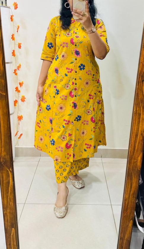 Flower Cotton kurta Palazo Set
