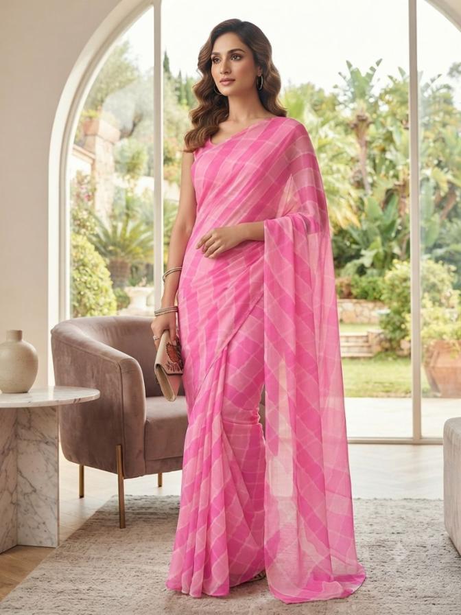Royal Georgette Leheriya Saree