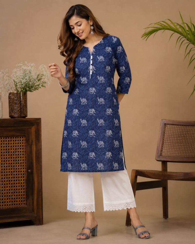 Traditional Jaipuri Cotton Kurti for Women