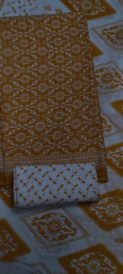 Women's 100% Cotton Printed Unstitched Suit Fabric with Cotton Dupatta