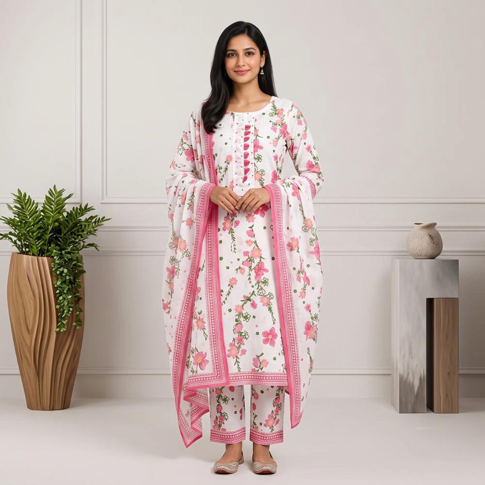 Cotton Printed Unstitched Suit Set