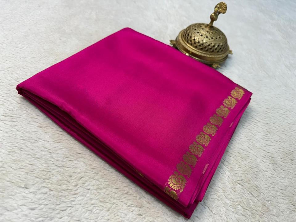 Semi Mysore Crepe Silk Saree with Fancy Woven Border