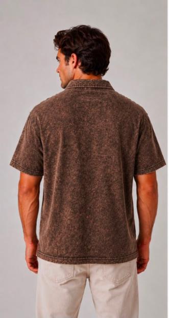 Floral Printed Drop Shoulder Polo T-shirt